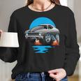 Classic Seventies Muscle Car Funny Dragster Hot Rod Cartoon Women Long Sleeve Tshirt