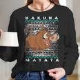 Disney Lion King Pumba Ugly Christmas Graphic T-Shirt Women Long Sleeve Tshirt