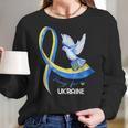 Dove Ukraine Ukrainian Ribbon Pray For Ukraine Free Ukraine Men Women T-Shirt Graphic Print Casual Unisex Tee Women Long Sleeve Tshirt