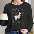 Fa La La La Llama Southern Charm Collection On A Navy Women Long Sleeve Tshirt