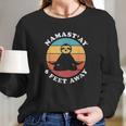 Funny Cute Sloth Yoga Namastay Social Distancing 6 Feet Away Women Long Sleeve Tshirt