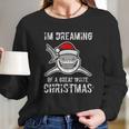 Funny Im Dreaming Of A Great White Christmas Gift Shark Women Long Sleeve Tshirt