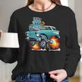 Funny Fifties Style Muscle Car Hot Rod Station Wagon Cartoon Women Long Sleeve Tshirt