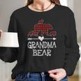 Grandma Bear Three Cubs Red Plaid Grandma Christmas Women Long Sleeve Tshirt