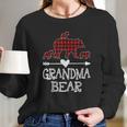 Grandma Bear Three Cubs Red Plaid Grandma Christmas Pajama Women Long Sleeve Tshirt