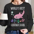 Grandma Gift Worlds Best Grandma Shark Women Long Sleeve Tshirt