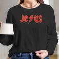 Gseagle Acdc Jesus Graphic Women Long Sleeve Tshirt