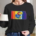 Kansas Jayhawks Rainbow Women Long Sleeve Tshirt