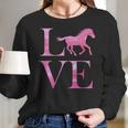 Love Horses Pink Logo Women Long Sleeve Tshirt