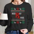 Merry Xmas Pharmacist Ugly Christmas Sweater Pharmacy Tech Sweater Women Long Sleeve Tshirt