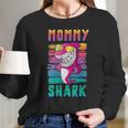 Mommy Shark Funny Retro Vintage Gifts For Mother Women Long Sleeve Tshirt