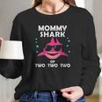 Mommy Shark Of Two Announcement Mothers Day Gift Women Long Sleeve Tshirt