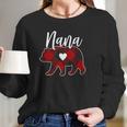 Nana Bear Christmas Buffalo Plaid Red White Women Long Sleeve Tshirt