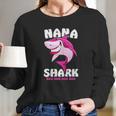 Nana Shark Doo Doo Doo Funny Nana Valentines Day Women Long Sleeve Tshirt