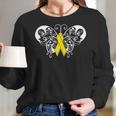 Neuroblastoma Awareness Ribbon Butterfly Women Long Sleeve Tshirt