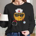 Nurse Halloween Emoji Women Long Sleeve Tshirt