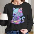 Pastel Goth Aesthetic Kawaii Creepy Cat Eating Ramen Noodles Men Women T-Shirt Graphic Print Casual Unisex Tee Women Long Sleeve Tshirt