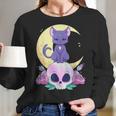 Pastel Goth Witchy Cat Cute Creepy Wiccan Cat And Skull Men Women T-Shirt Graphic Print Casual Unisex Tee Women Long Sleeve Tshirt