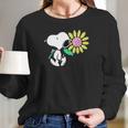 Peanuts Snoopy Pink Daisy Flower Shirt Women Long Sleeve Tshirt