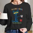 Pete The Cat With Coffee Preschool Women Long Sleeve Tshirt