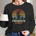 Phoenix Arizona Cactus Vintage Retro Desert Souvenir Gift Women Long Sleeve Tshirt