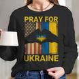 Pray For Ukraine Stand With Ukraine Ukrainian Flag Us Flag Men Women T-Shirt Graphic Print Casual Unisex Tee Women Long Sleeve Tshirt