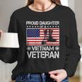 Proud Daughter Of Vietnam Veteran Us Flag Veteran Boots Graphic Design Printed Casual Daily Basic Women Long Sleeve Tshirt