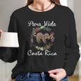 Pura Vida Costa Rica Floral Cute Sleepy Sloth Funny Gift Women Long Sleeve Tshirt