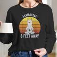 Retro Llamastay 6 Feet Away Llama Social Distancing Women Long Sleeve Tshirt