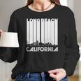 Retro Long Beach California Skyline Womens Tshirt By American Apparel Women Long Sleeve Tshirt