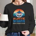 Retro Vintage Auntie Shark Baby Shark Women Long Sleeve Tshirt