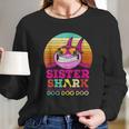 Retro Vintage Sister Shark Doo Doo Doo Women Long Sleeve Tshirt