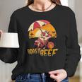 Roast Beef Funny Cow Sunbathing On The Beach Women Long Sleeve Tshirt