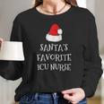 Santas Favorite Icu Nurse Gift Christmas Intensive Care Women Long Sleeve Tshirt