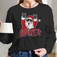 Sleigher Santa Claus Metal Christmas Funny Hail Santa Women Long Sleeve Tshirt