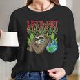 Sloth Marijuana Thc Cannabis Leaf Stoner Gift Women Long Sleeve Tshirt