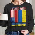 I Stand With Ukraine Support Ukraine Ukrainian American Flag V2 Men Women T-Shirt Graphic Print Casual Unisex Tee Women Long Sleeve Tshirt