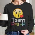 Team Pre K Teacher Emoji Hearts Love Back To School Women Long Sleeve Tshirt