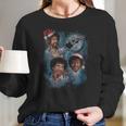 Teelocity 3 Bob Ross Moon Christmas Graphic Women Long Sleeve Tshirt