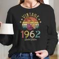 Womens Vintage 1962 Made In 1962 60Th Birthday Women 60 Years Old V-Neck Women Long Sleeve Tshirt