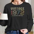 Womens Vintage 1972 50Th Birthday 50 Years Old Gift V-Neck Women Long Sleeve Tshirt