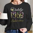 Vintage 1989 Tee 32 Years Old Sunflowers Floral 32Nd Birthday Women Long Sleeve Tshirt