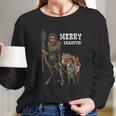 Vintage Krampus Creepy Christmas Holiday Merry Krampus Women Long Sleeve Tshirt