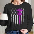 Vintage Usa Icu Intensive Care Unit Nurse American Flag Gift Women Long Sleeve Tshirt