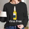 Virus Free Beer Bottle Women Long Sleeve Tshirt