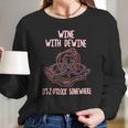 Wine With Dewine It Is 2 O Clock Somewhere Women Long Sleeve Tshirt