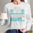 Abortion Stops Beating Heart Political Pro Life Politics Women Women Long Sleeve Tshirt