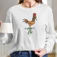 Chicken Pot Pi Marijuana Cannabis Pie Funny Math Pun Women Long Sleeve Tshirt