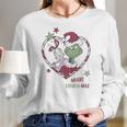 Christmas Grinchmas Heart Graphic Women Long Sleeve Tshirt