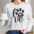 Dog Mom Life Cute Dog Paw Print Women Long Sleeve Tshirt